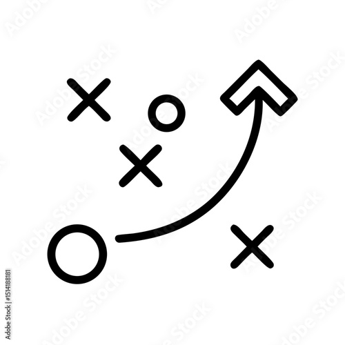 Strategic diagram with arrows and circles representing movement  