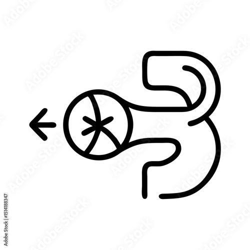 Airflow symbol indicating ventilation system in minimalist style  