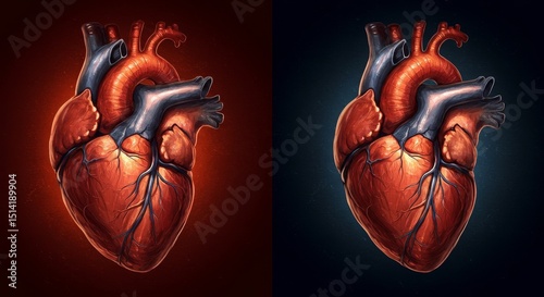 Pixel Art Style Heart Illustration Showing Anatomy and Cardiology
