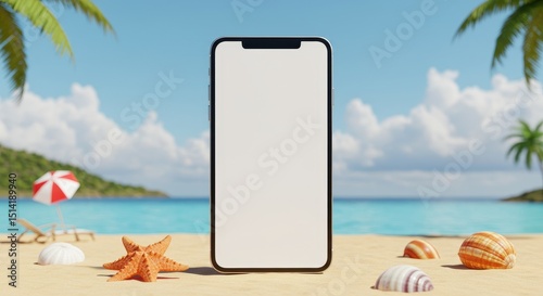 Pixel Art Summer Beach Phone Mockup Sea Vacation Starfish