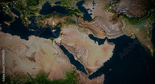 Pixel World Earth Map Abstract Illustration Geography and Geopolitics