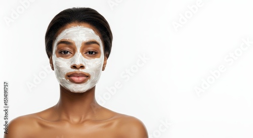 Portrait Woman with Facial Mask Skincare Treatment African American