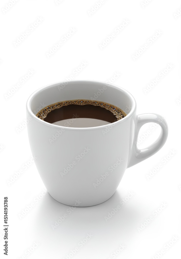 Realistic Image of Coffee Cup White Background for Adobe Stock Realistic Image of Coffee Cup White Background for Adobe Stock