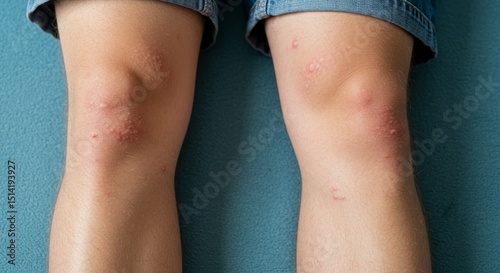 Realistic Image of Eczema Skin Condition with Red Inflammation Detail