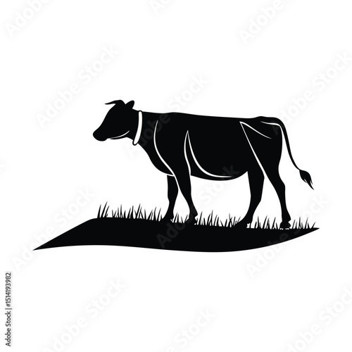 Silhouette of Dairy Cow – High-Contrast Clipart for Graphic Designers