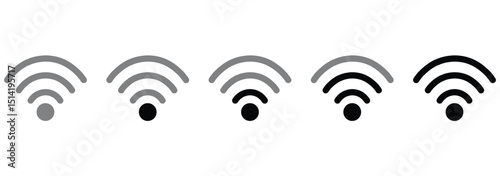 Wi-Fi signal icon, simple black flat wi-fi wireless internet symbol, mobile phone wi-fi network sign, wi-fi vector icon.