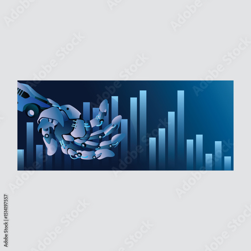forex trading banners robot 3d decor