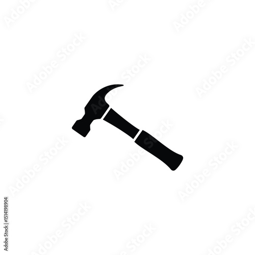 Claw Hammer Silhouette Carpentry Tool on Transparent Background