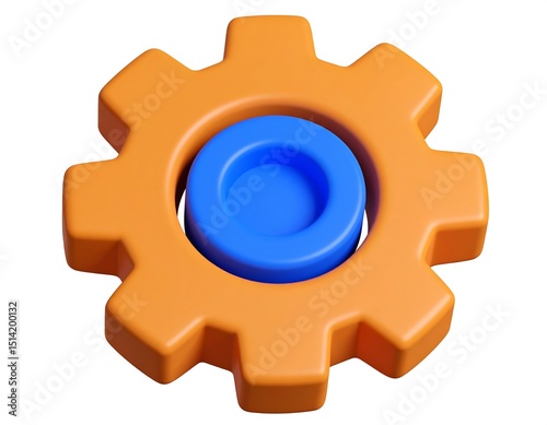 Orange gear with blue center