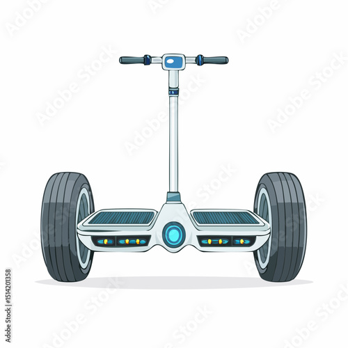 Compact hoverboard device for individual travel, with balance and tech details.