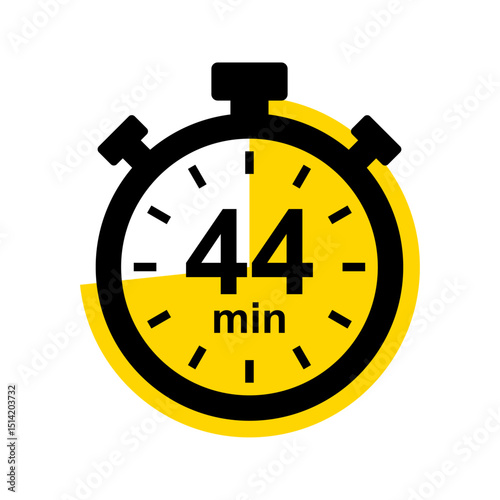 44 minute timer. Stopwatch icon