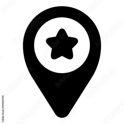 Pin location with star icon for favorite places and landmarks