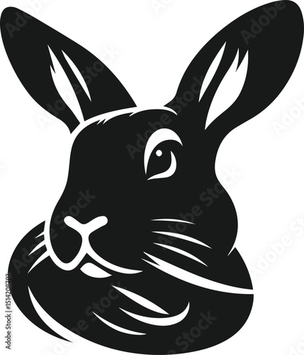 Vector cute animal rabbit drawing silhouette illustration