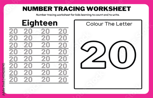 Number tracing practice worksheet with Worksheet for learning numbers. Number training writes and counts numbers. Exercises handwriting practice	