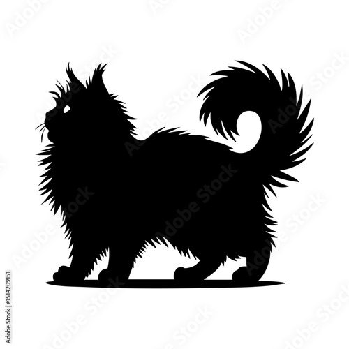 Maine coon cat silhouette vector illustration for pet lovers and cat owners who love maine coon cats