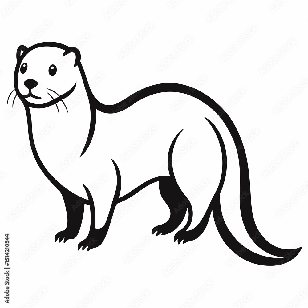 Otter on white background Otter on white background