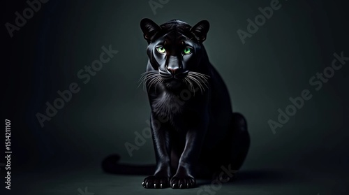 Black panther on black background
