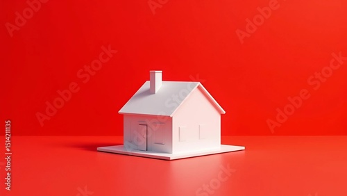 White house concept on a red background