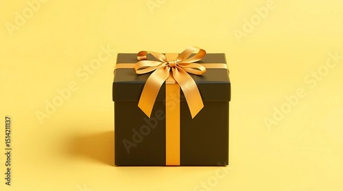 Gift box with golden ribbon