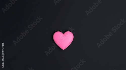Pink heart on black background