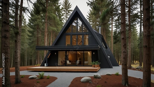 Triangle villa in the woods