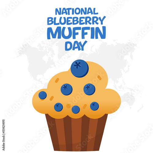 vector graphic of National Blueberry Muffin Day ideal for National Blueberry Muffin Day celebration