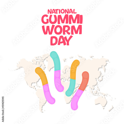 vector graphic of National Gummi Worm Day ideal for National Gummi Worm Day celebration