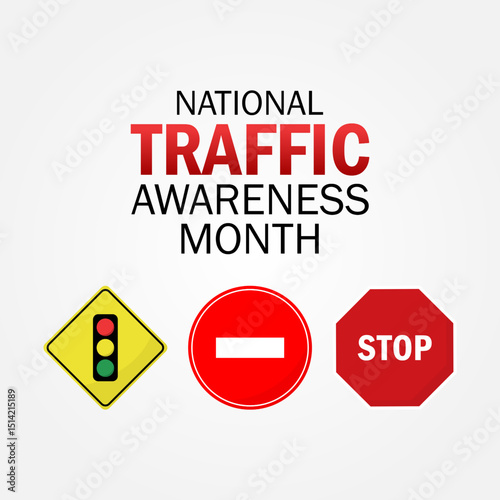 vector graphic of National Traffic Awareness Month ideal for National Traffic Awareness Month celebration