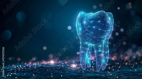 Glowing representation of how calcium and phosphorus strengthen enamel digital infographic style background