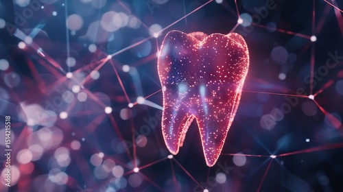 Glowing representation of how calcium and phosphorus strengthen enamel digital infographic style background