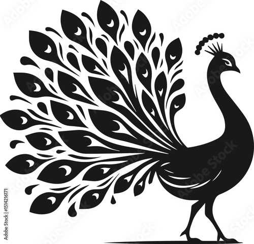 Clipart drawing of a cute bird animal peacock vector