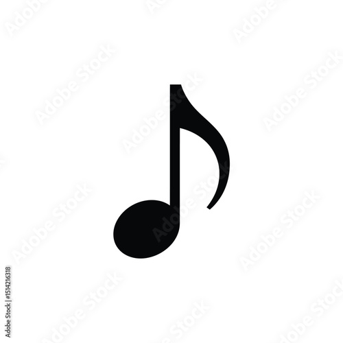 Eighth Note on Transparent Background Symbolizing Musical Rhythm and Melody