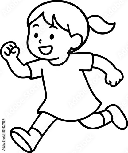 달리는 여자아이 아이콘 running icon