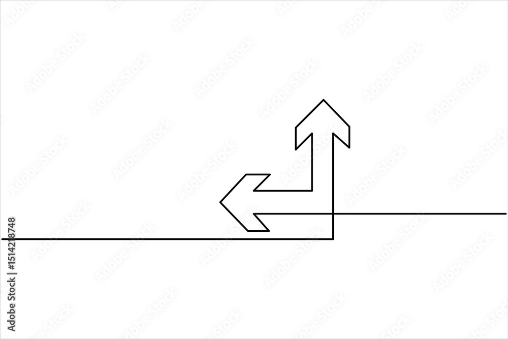 A one line drawing of arrow symbol continuous single line art arrow design Vector illustration A one line drawing of arrow symbol continuous single line art arrow design Vector illustration