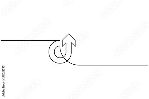 A one line drawing of arrow symbol continuous single line art arrow design Vector illustration