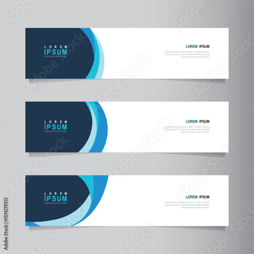 Vector abstract banner design web template. Collection of abstract fluid banners. Abstract geometric web design banner template isolated on grey background. Header - landing page Web Design Elements