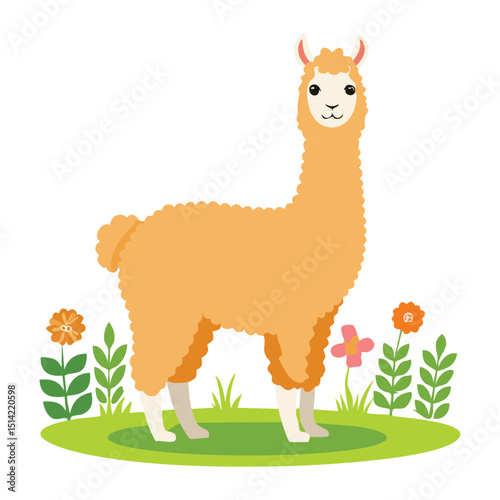 Light Brown Llama with Cute Face