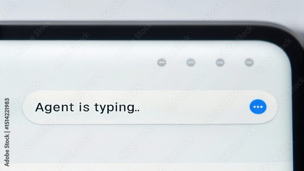 Agent is typing message on smartphone screen representing ai customer service interaction for startup rf communication and support Agent is typing message on smartphone screen representing ai customer service interaction for startup rf communication and support