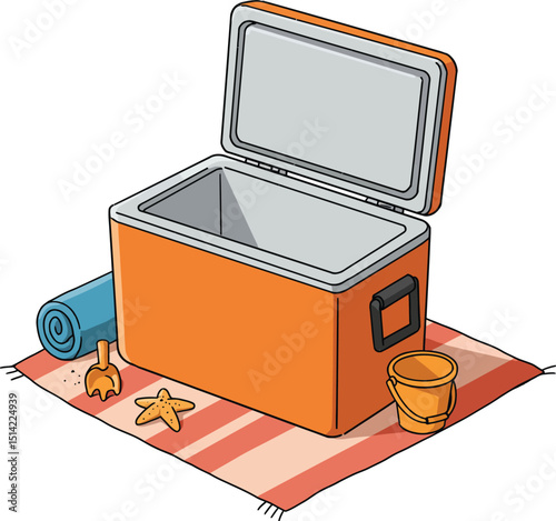Beach Cooler with Picnic Accessories