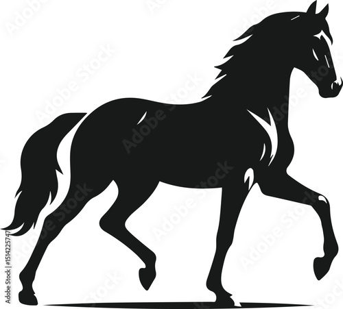Silhouette of a vector horse animal black graphic drawing