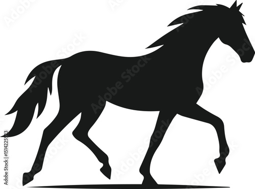 Silhouette of a vector horse animal black graphic drawing