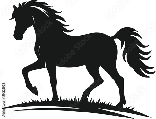 Silhouette of a vector horse animal black graphic drawing