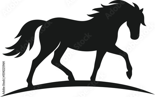 Silhouette of a vector horse animal black graphic drawing