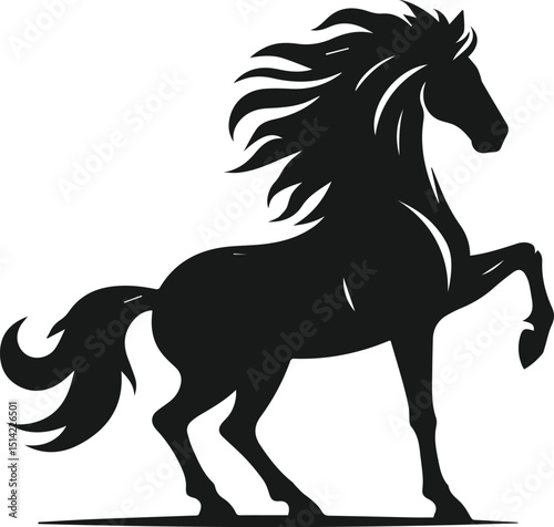 Silhouette of a vector horse animal black graphic drawing