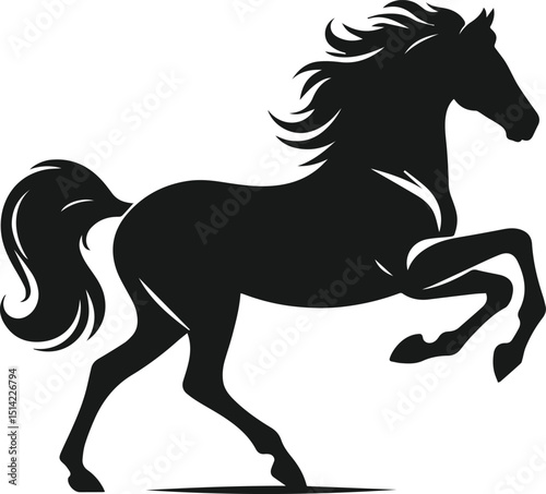 Silhouette of a vector horse animal black graphic drawing