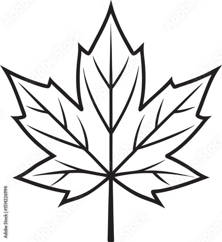 Maple Leaf Silhouette Vector Illustration On White Background