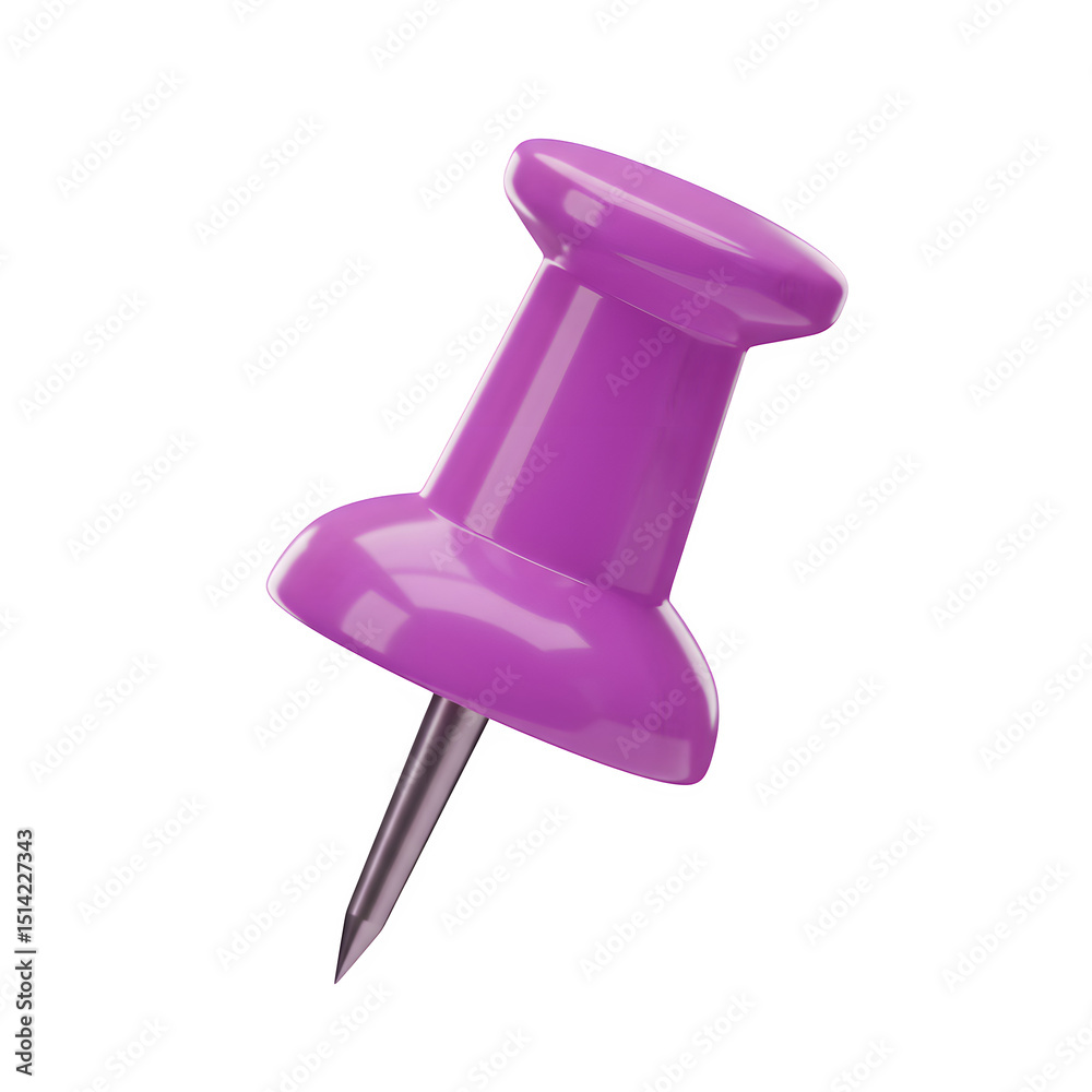 Purple Push Pin, 3d rendering. isolated on white or transparent background. PNG Purple Push Pin, 3d rendering. isolated on white or transparent background. PNG