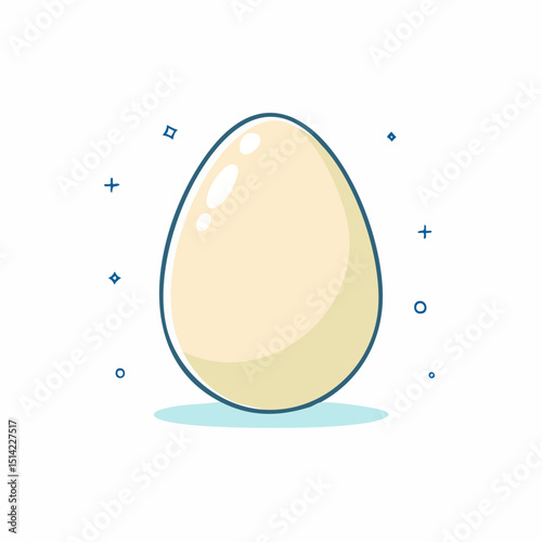 A smooth egg illustration with a quiet, balanced style perfect for food packaging.