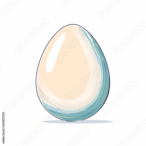 A smooth egg illustration with a quiet, balanced style perfect for food packaging.