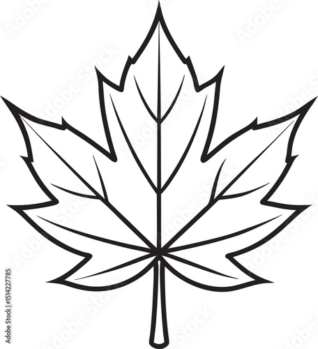 Maple Leaf Silhouette Vector Illustration On White Background